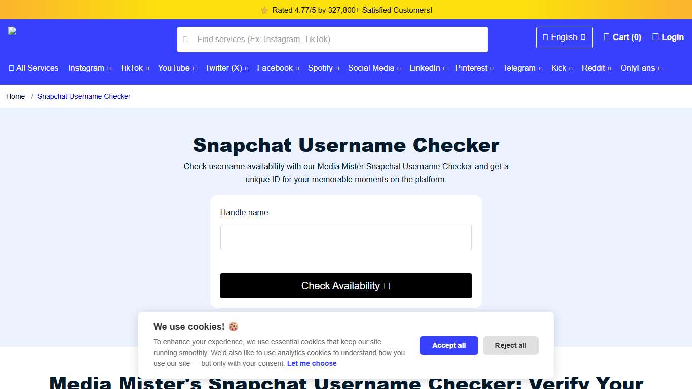 Free Snapchat Username Checker | Media Mister
